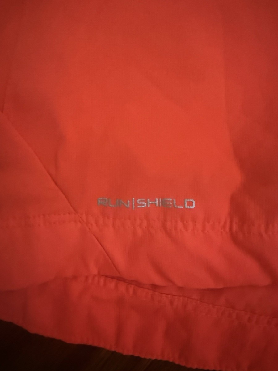 Saucony Women’s Lightweight Running Jacket Windbreaker Large Orange Reflective View 5