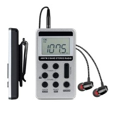 Portable AM FM Radio with Digital Tuning LCD Display, SWDSTP Rechargeable Poc...