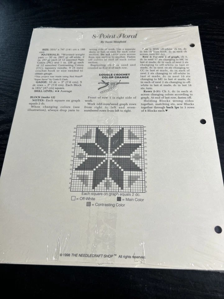 Take along blocks mama’s Theme Pattern Needlecraft Shop Afghan Collector Series - Image 4 of 4