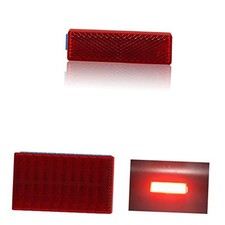 Reflector 76X22mm Self Adhesive Rectangle Safety Waterproof Stick on 10pcs Red