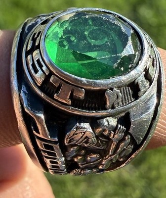 Vintage 1986 Tri West High School Lizton Indiana Class Ring GREEN