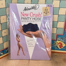 Vintage Adorable New Crush Panty Hose, Navy, One Size 5 -5 8 , Sheer NOS