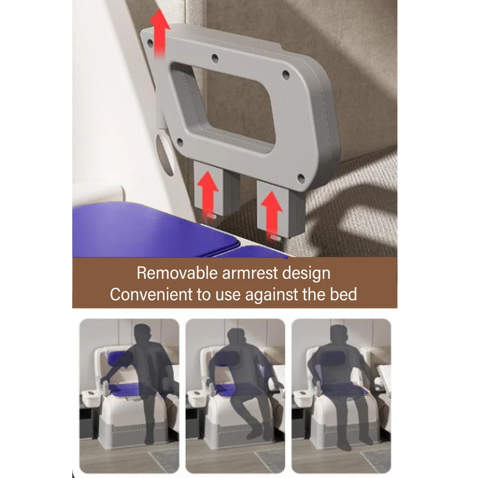 Bedside Commode Toilet With Detachable Armrests Portable Moible Odorless Sof ZZ1 - Image 4 of 4