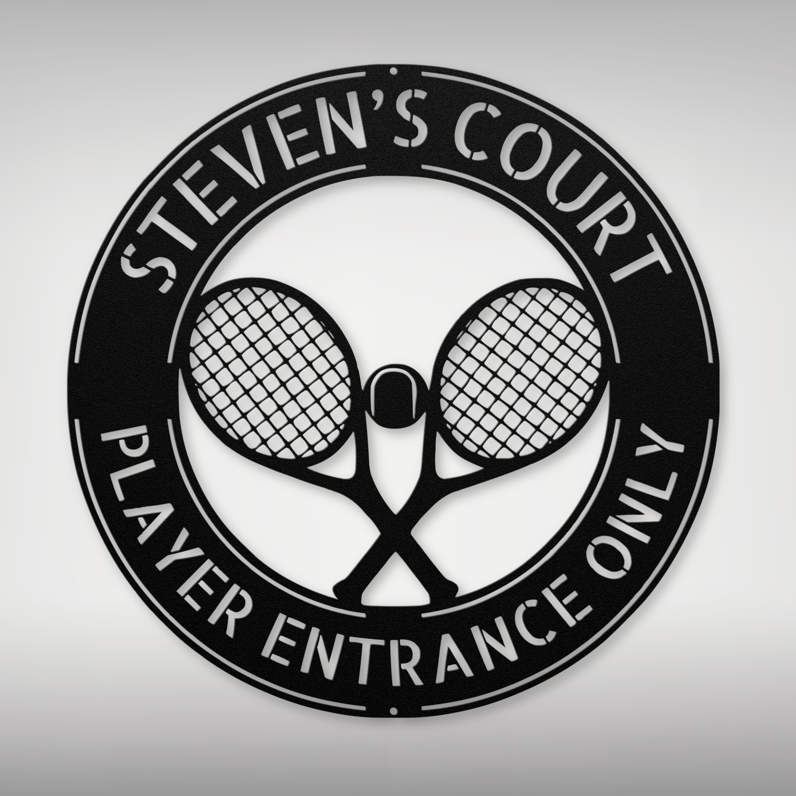 Custom Tennis Racket Metal Sign Personalized Wall Decor for Tennis Lovers