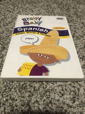 Brainy Baby Spanish DVD: Simple Words and Phrases Classic Edition Dvd Fair Cond.