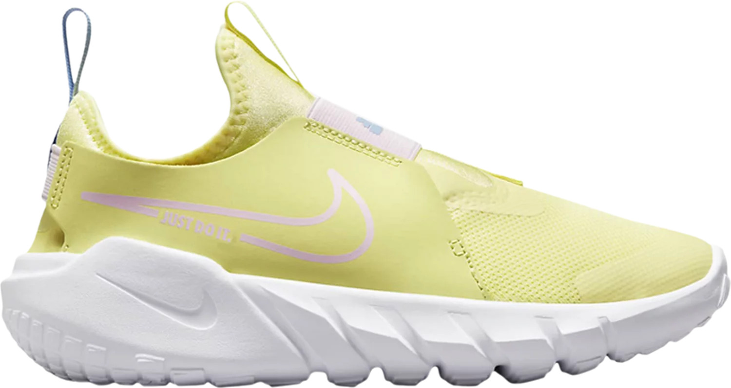 Кроссовки Nike Flex Runner 2 GS лимонного оттенка, желтые, белые, розовые, DJ6038-800, женские на 7 лет, 8,5