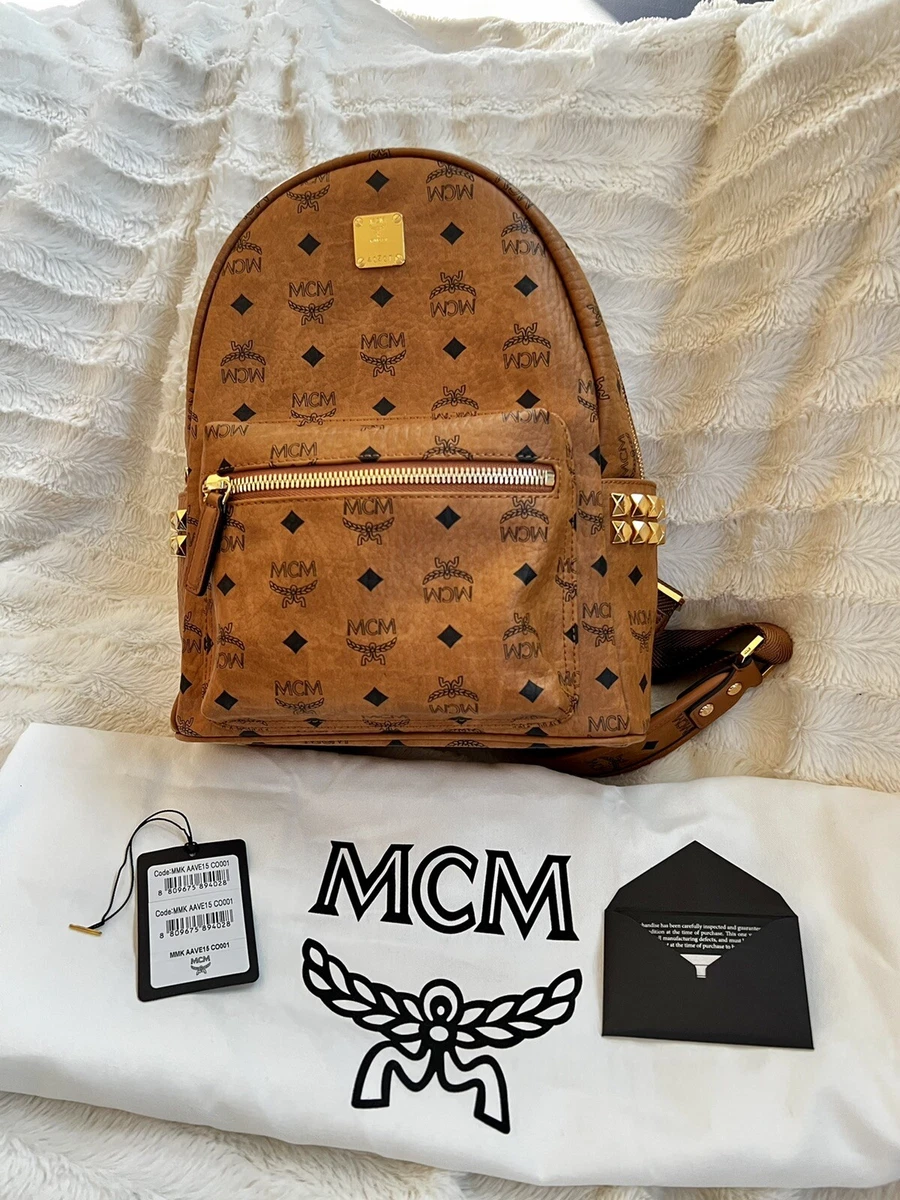 Mcm Small Stark Backpack Cognac