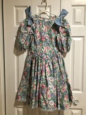 Vintage Handmade Girls Flowered Print Dress Size see measurements