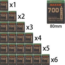 1Pack - 6 Pack Maxxis Welter Weight 700x23-32C 80mm Bicycle Inner Tube Presta FV