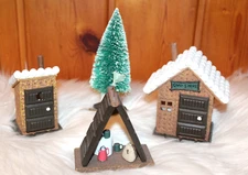 The Original S'mores Midwest Camp S'more Cabin Outhouse Pine Tree Tent 4-Pc Set