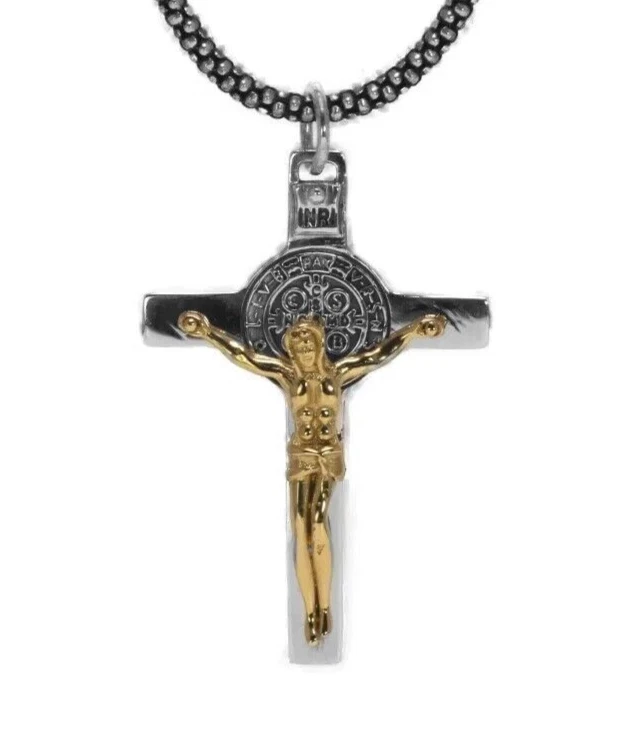 Ciondolo Gesù Croce Santa 925 Argento Sterling Unisex Silver #303 - Immagine 3 di 4