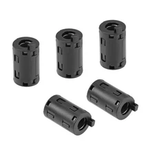 5pcs 11mm Ferrite Cores Ring Clip-On RFI EMI Noise Suppression Cable Clip Black