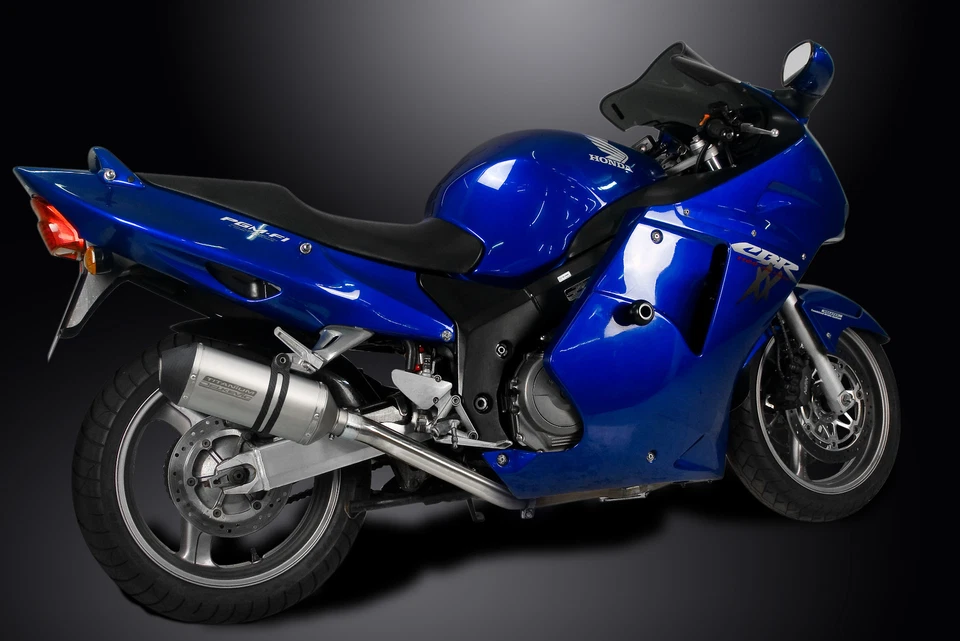 Silenciador escape completo Honda CBR1100XX Blackbird 96-09 4-1 10" X-Oval titanio Foto 4 de 4