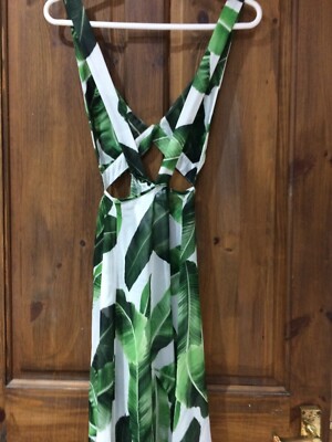 Stylish JADED LONDON MAXI DRESS white with large floral green leaf print SIZE S | eBay UK Stylish JADED LONDON MAXI DRESS white with large floral green leaf print SIZE S | eBay UK