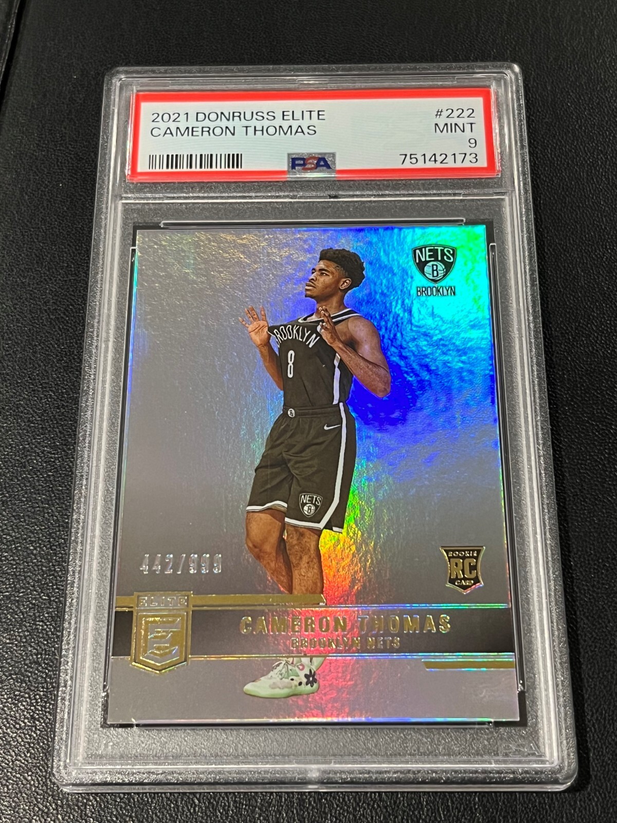 2021-22 Panini Donruss Elite Cameron Thomas 442/999 #222 PSA 9 Pop 5, 9 Higher