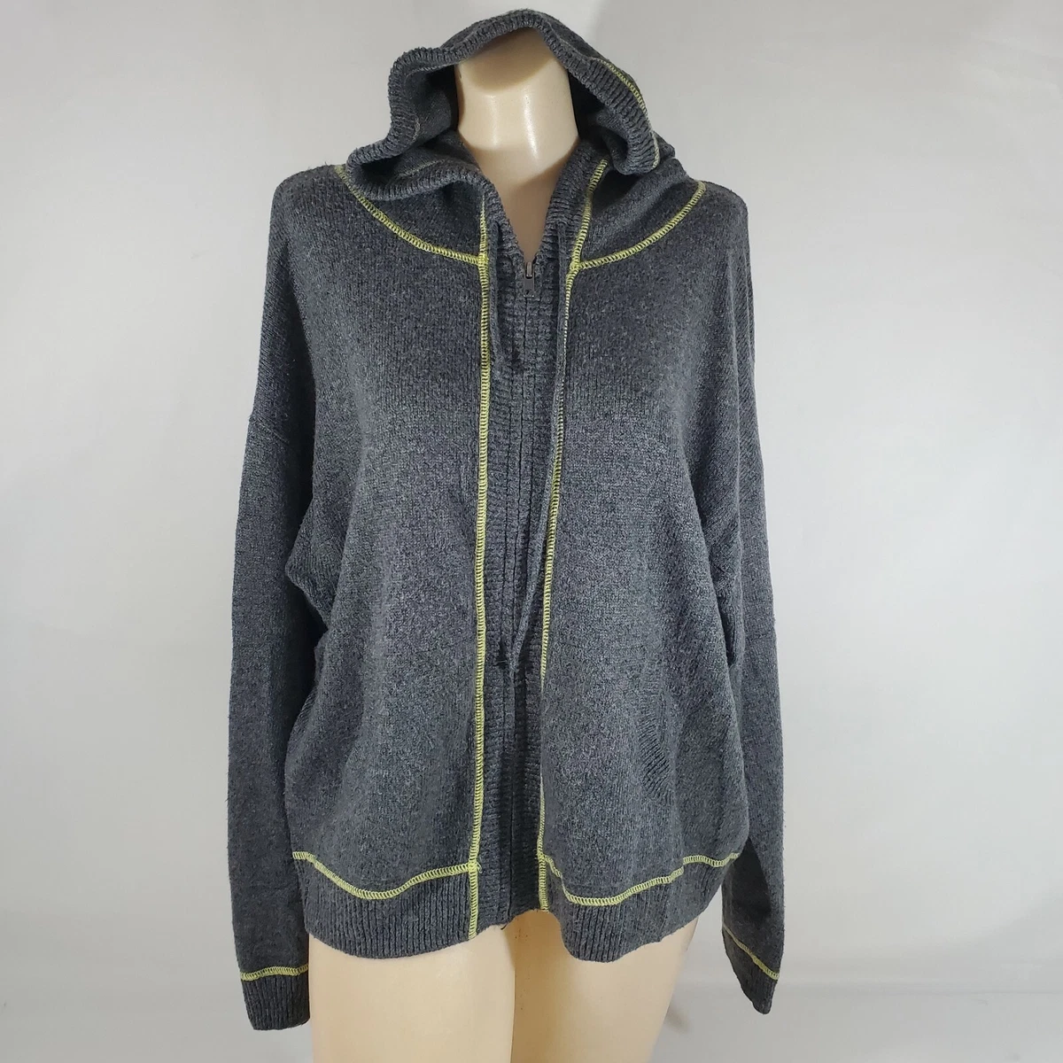 OLD NAVY Hoodie Womens XL Gray Full Zip Hooded Warm Casual Knit