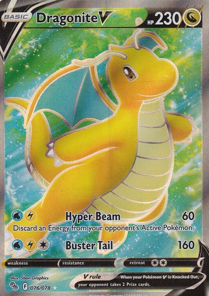 Dragonite V (Full Art) 076/078 Pokémon GO Holo Pokemon TCG - NM
