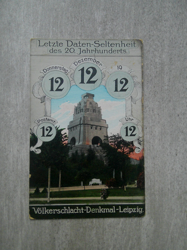 AK Leipzig VÖLKERSCHLACHT DENKMAL DATENSELTENHEIT 1912