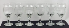 Libbey 6 Vintage Chivalry Clear Glass Red Wine Goblet Glasses 6.25" Textured