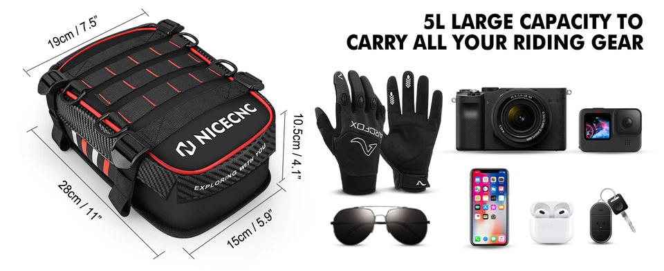 Universal Rear Fender Storage Tool Bag For Honda XR CR CRF XL 250 400 600 650 R Foto 2 de 4