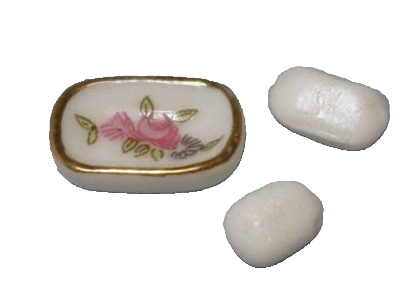 Dolls House Soap Dish and Soap Miniature 1:12th Scale I Jaspers Miniatures