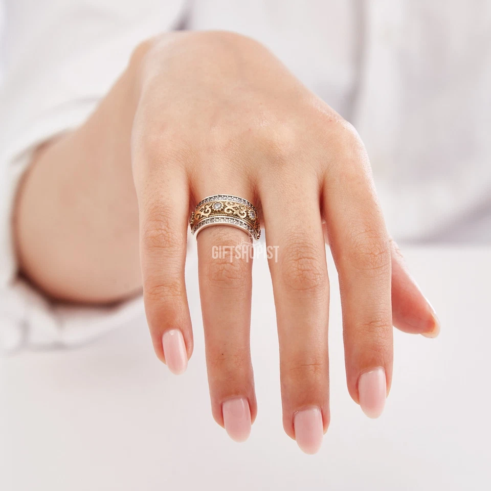 Турецкие ювелирные изделия подлинный белый топаз 925 пробы кольцо размер - Изображение 4 из 4