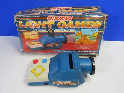 Vintage GRANDSTAND LIGHT GAMES LCD COLOUR PROJECTION SYSTEM 1989 WORKING