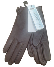 TOTES, Isotoner Leather Fleece Lined Gloves, Small, Chocolate Brown, Free P-P