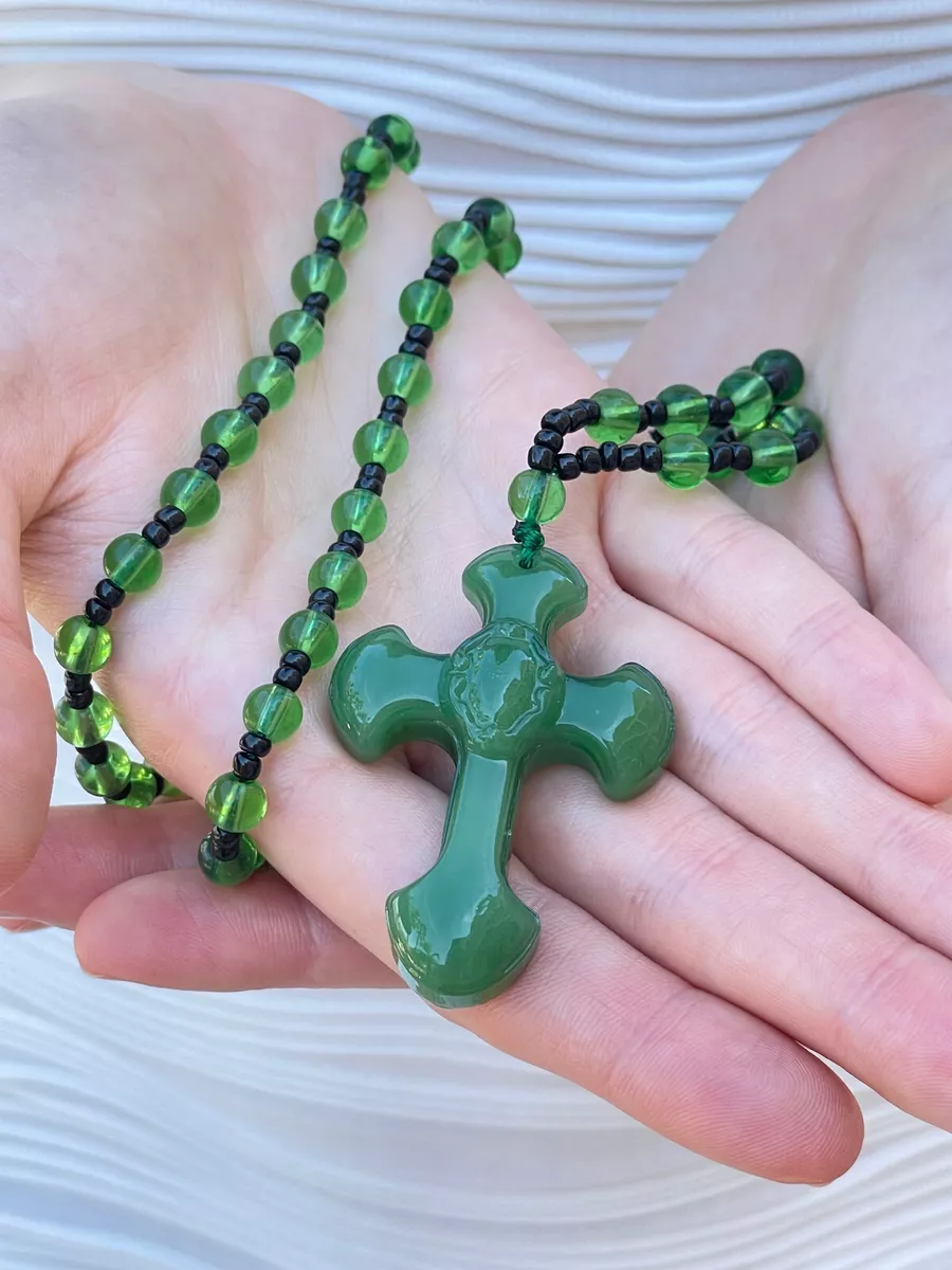 Jade on sale rosary necklace