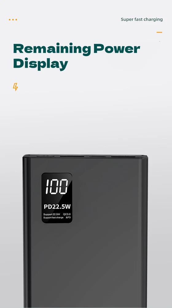 Power Bank 20000mAh 20W Charging Portable External Battery Backup For Cell Phone