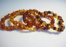 Genuine amber bracelet natural amber 6 inches - 15 cm - Choose color  