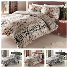 Animal Print Tiger Zebra Skin Duvet Quilt Cover Set Single Double King Size Bed