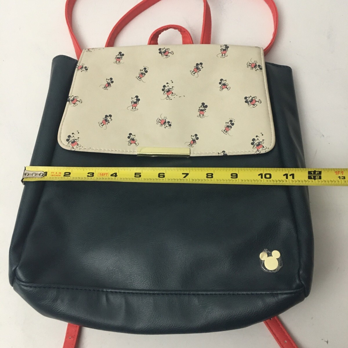 Disney Mickey Mouse Navy and Cream Backpack Disney Faux Leather Cream & Navy Blue Mickey Mouse Backpack  main image 2