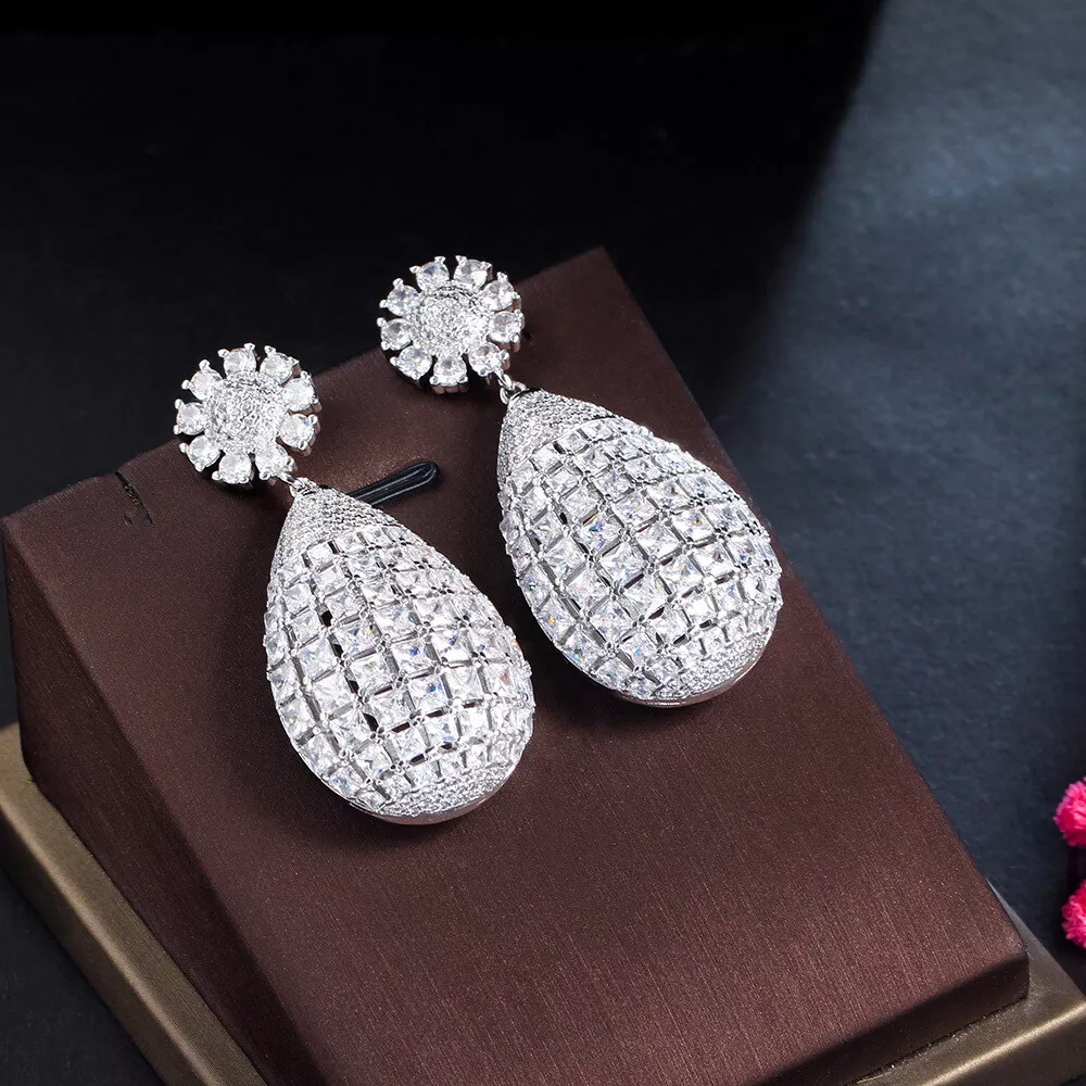 White stone cheap long earrings