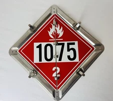 Hazard Plackard 1075 Propane Gas Flame Flammable Tanker Truck Flip Sign