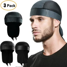 3 Pack Summer Cooling Skull Beanie Cap Du Rag Head Wrap Motorcycle Biker Bandana