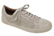 FRYE Women's 10M Ivy Diamond Embossed Taupe Suede Lace-Up Casual Sneaker