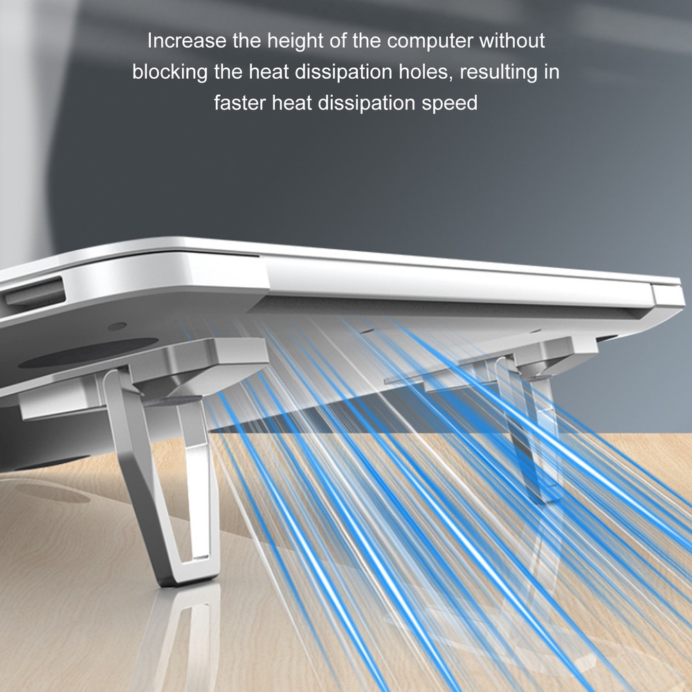 Zinc Alloy Adjustable Laptop Stand for Desk with Tablet & Phone Holder