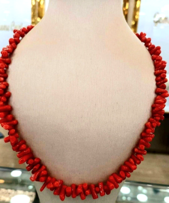 Natural 'GENUINE 'Red 'Coral Necklace, Women, Jewelry, Choker