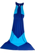 Vince Camuto Size 2 (Approx 56" Long) Halter Maxi Dress Blue EUC