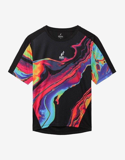Maglia Padel AUSTRALIAN Uomo Nero con fantasia