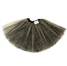 Black Brown Leopard Print TUTU Fancy Dress Costume Skirt Dance Halloween Cat UK