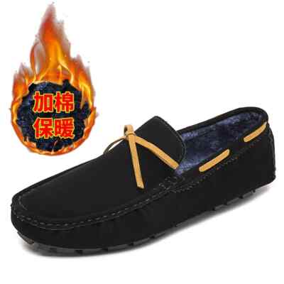 Male Slip on Casual Shoes Warm Loafers Comfortable Moccasin Flat Driving Shoes