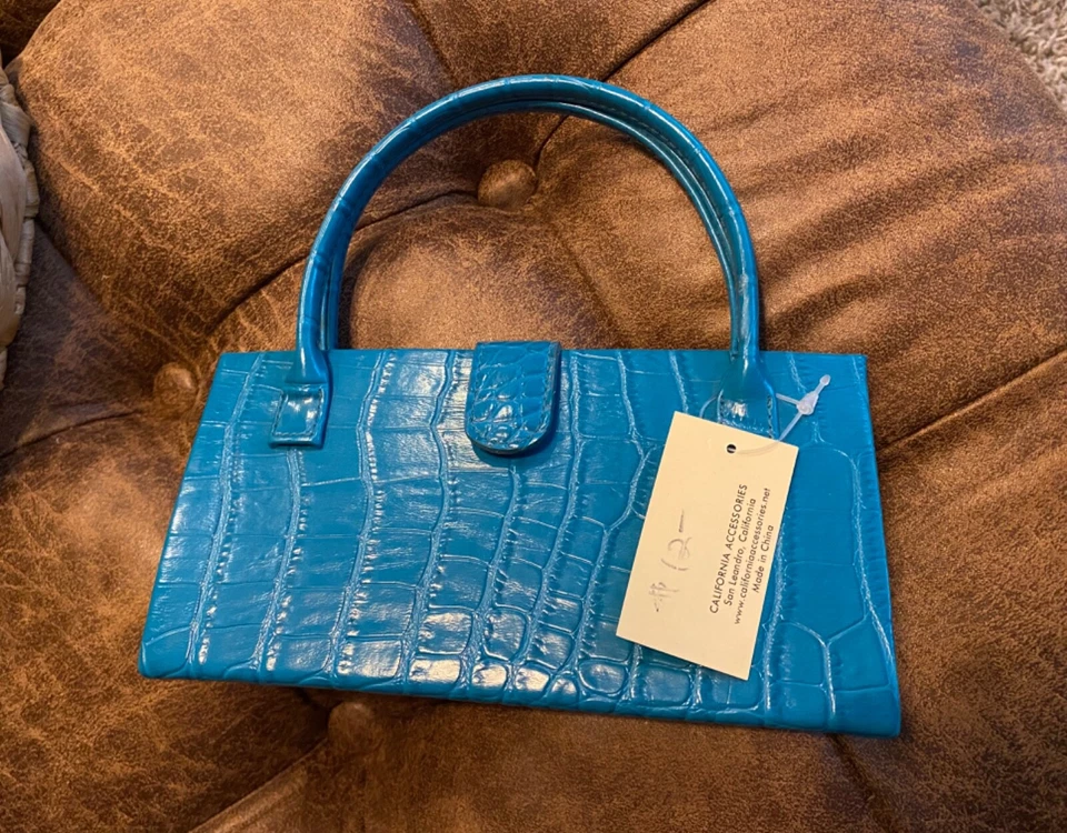 California Accessories Eyeglasses Purse w/ Multi-color Case Turquoise NEW NWT - Image 4 of 4