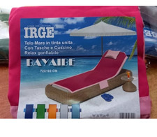 Telo Mare Bicolor Con Tasche E Cuscino Gonfiabile - Leggero, Assorbente, Per Spiaggia E Piscina - Foto 6