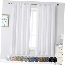 Curtains for Bedroom Living Room 63 Inch Length 2 40"W x 63"L Pack of 2 White