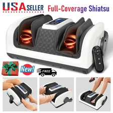 Foot Massager Machine with Heat Full-Coverage Shiatsu Deep Kneading Arm & Leg US