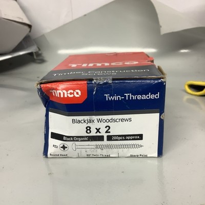 Timco - Blackjax Holzschrauben - PZ2 Pozi - rund - schwarz organisch. 8x2 200 Stück 