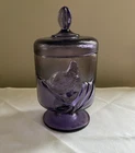 Fenton Glass Purple Chessie Cat Box Covered Jar Vase