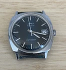 Vintage 1970s Timex Electric Dynabeat Blue  Mechanical Electric Watch Runs Well